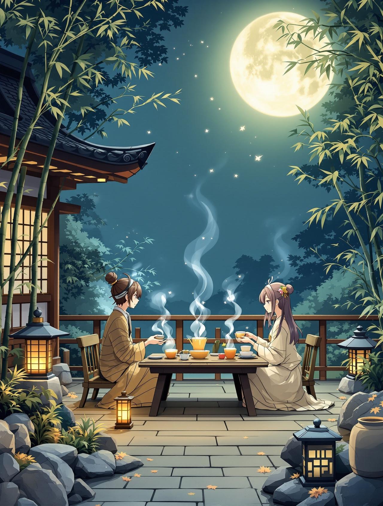 快看动漫编辑精选番剧《月下茶会》封面 - 日常 / 治愈，编辑月见推荐